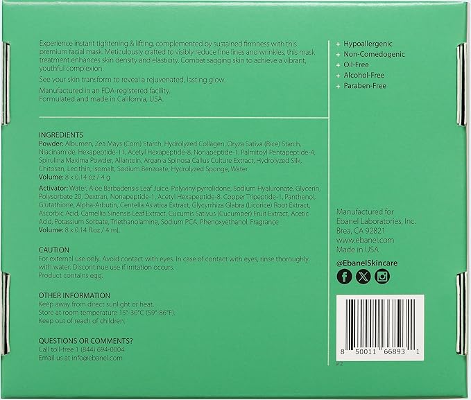 Collagen + Peptide Infusion Mask (8-Pack)