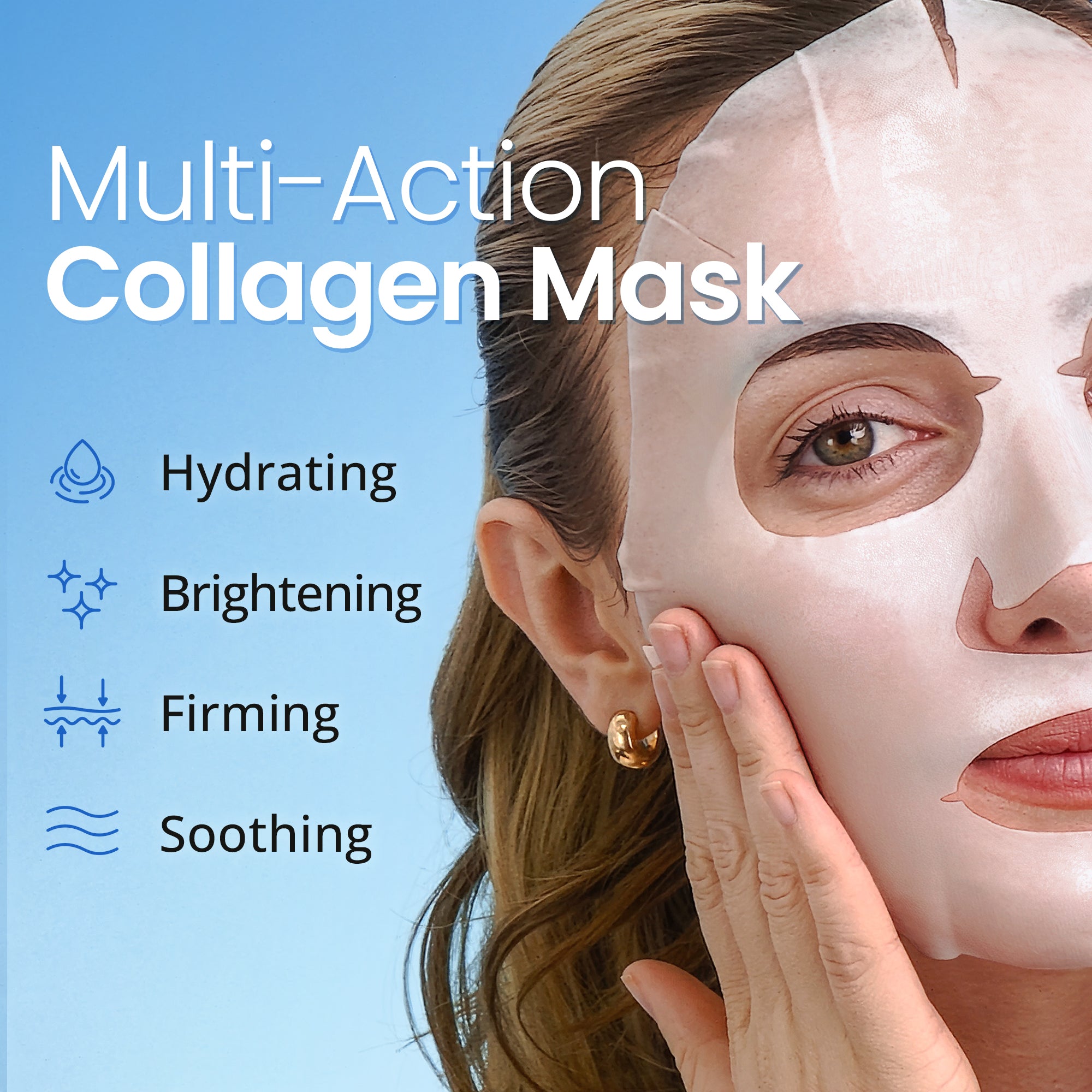 Hyaluronic Collagen Sheet Mask Pack (10 Sheets)