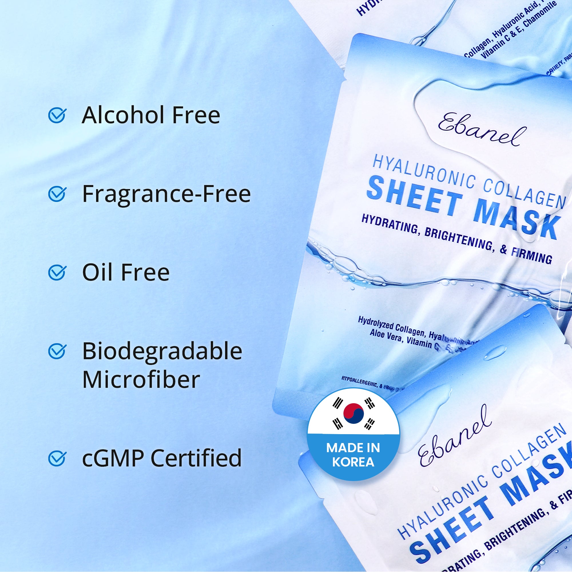 Hyaluronic Collagen Sheet Mask Pack (10 Sheets)