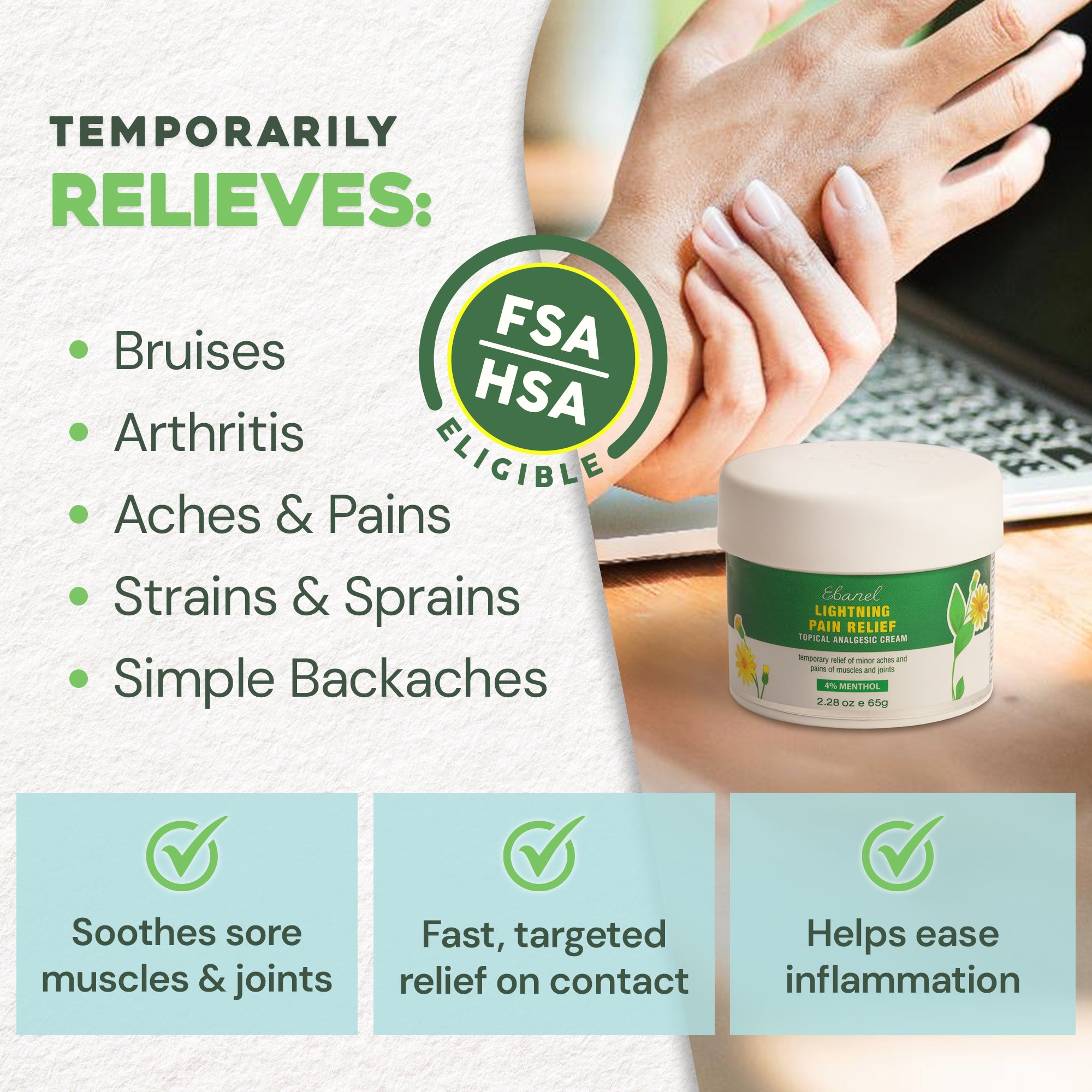 Lightning Pain Relief Topical Analgesic Cream
