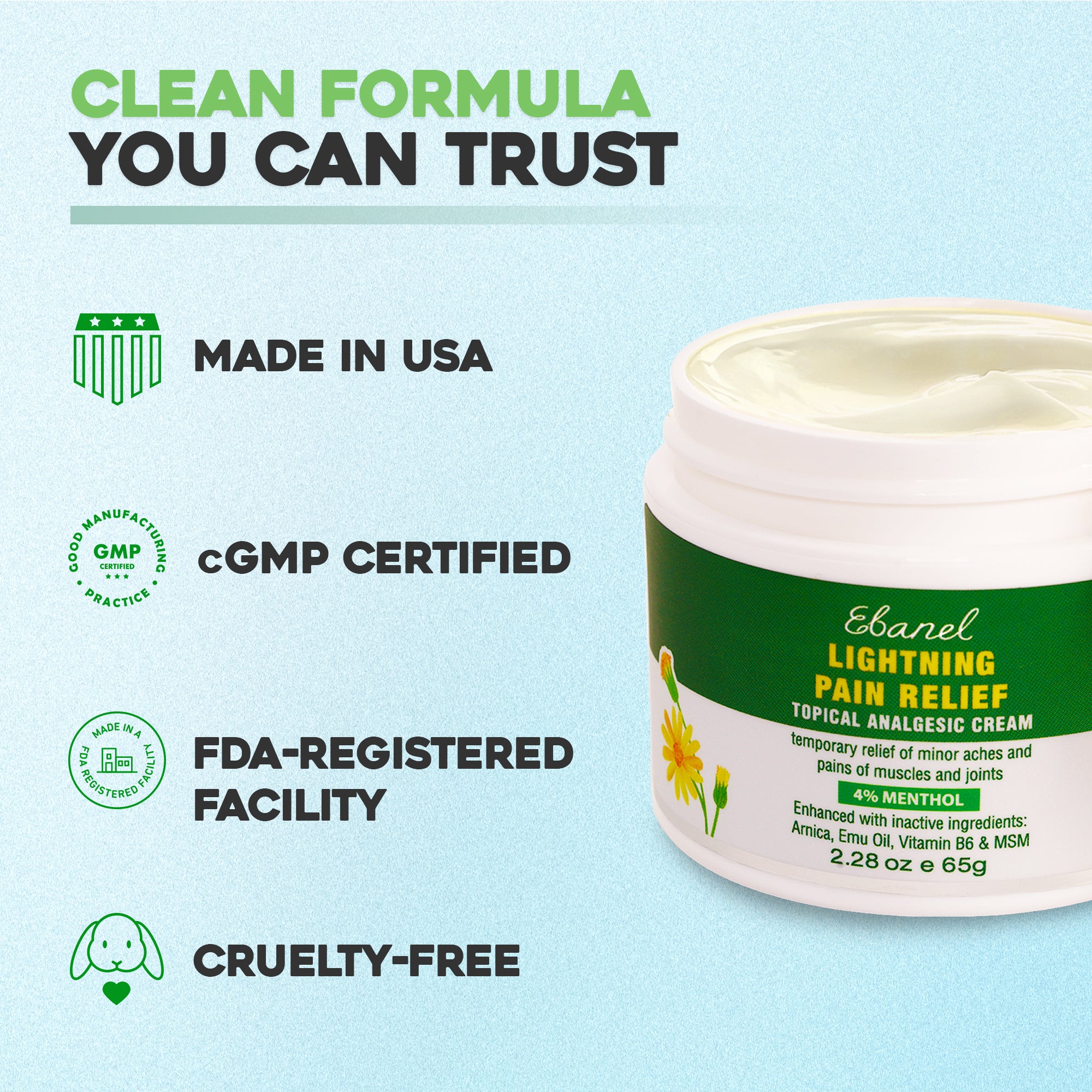 Lightning Pain Relief Topical Analgesic Cream