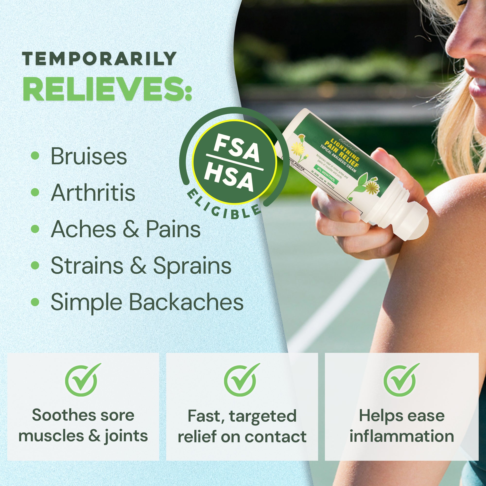 Lightning Pain Relief Topical Analgesic Cream Roll-On