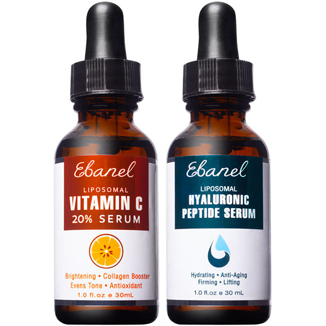 Ebanel Vitamin C & Hyaluronic Peptide Serum Bundle