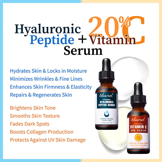 Ebanel Vitamin C & Hyaluronic Peptide Serum Bundle Benefits