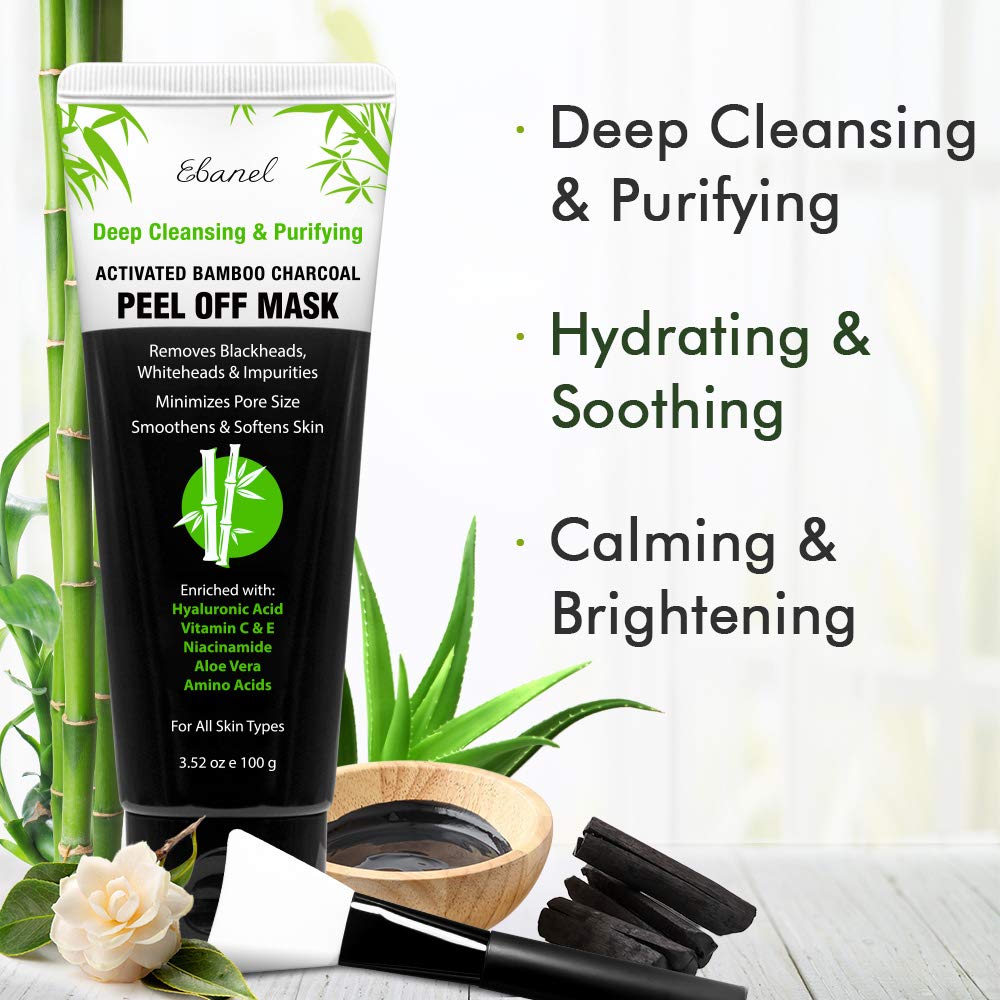 Ebanel Charcoal Peel Off Mask, Deep Cleansing and Purifying, Hydrating & Soothing, Calming & Brightening