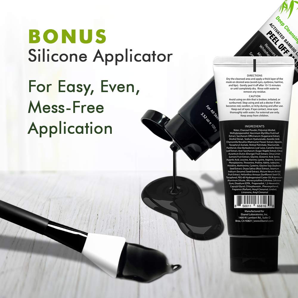 Charcoal Peel Off Mask comes with silicon applicator for easy, even, and mess free application